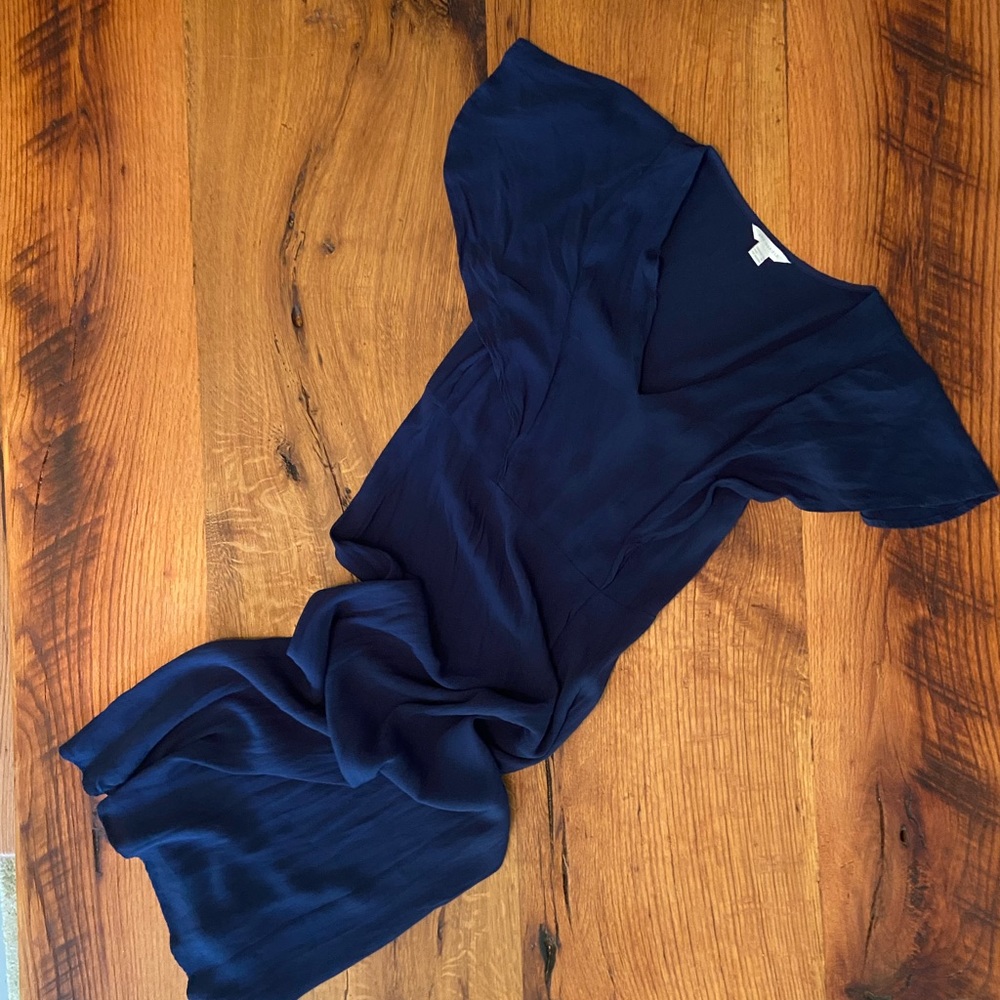 Springfield Classic Navy Blue Dress with Side Zipper, Size Small (EUR 36)